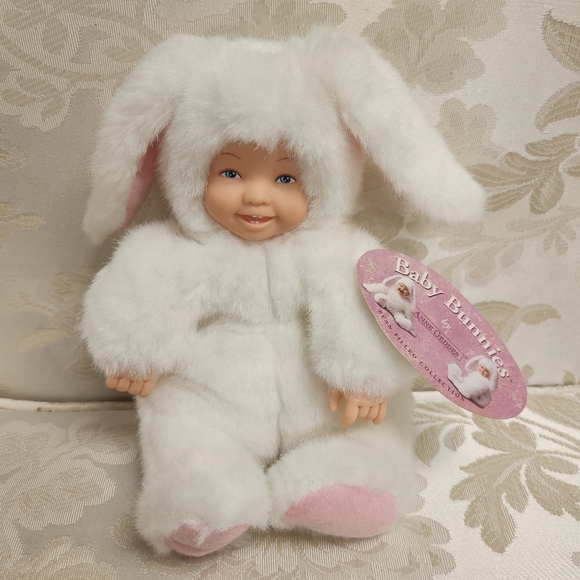 Anne Geddes Other - Anne Geddes Baby Bunnies Baby Doll Bunny Collectible Vintage 1997 With Tag
